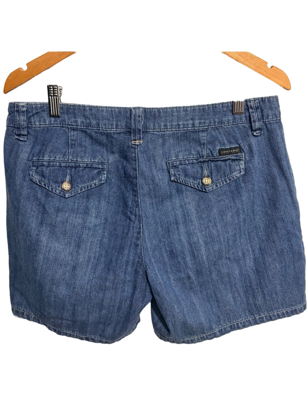 Anthrolologie Sanctuary Mid-Rise Classic Denim Shorts in Blue 30 - Picture 4 of 4